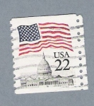 Stamps United States -  Bandera y Capitólio