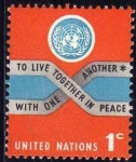 Sellos de America - ONU -  ONU NEW YORK 1965 146 Sello Nuevo ** Vivir juntos en Paz los unos con los otros 1c
