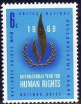 Sellos del Mundo : America : ONU : ONU NEW YORK 1968 190 Sello Nuevo ** Año Internacional de los Derechos del Hombre 13c
