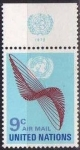 Sellos de America - ONU -  ONU NEW YORK 1972 C15 Sello Nuevo ** Correo Aereo Anagrama 9c