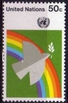 Stamps America - ONU -  ONU NEW YORK 1976 271 Sello Nuevo ** Anagrama y Paloma Paz 50c