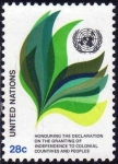 Stamps ONU -  ONU NEW YORK 1982 369 Sello Nuevo ** Declaración sobre la Independencia de los Paises y Pueblos 28c