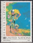 Sellos de America - ONU -  ONU NEW YORK 1988 526 Sello Nuevo ** Deporte y Salud Ciclismo 25c