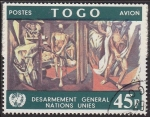 Stamps : America : ONU :  ONU TOGO 1967 C76 Sello Desarme Mural de José Vela Zanetti en la Oficina de New York 45F