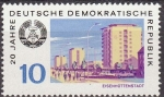 Stamps Germany -  Alemania DDR 1969 Scott 1132 Sello Nuevo Escudo de Armas y Vista de Elsenhütlenstadt 10pf Allemagne