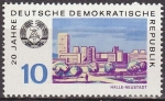 Stamps : Europe : Germany :  Alemania DDR 1969 Scott 1135 Sello Nuevo Escudo de Armas y Vista de Hale Neustadt 10pf Allemagne