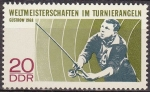 Stamps Germany -  Alemania DDR 1968 Scott 1012 Sello Nuevo Campeonato del Mundo de Pesca Güstrow 20pf Allemagne
