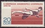 Stamps Germany -  Alemania DDR 1968 Scott 1014 Sello Nuevo Campeonato de Europa Atletismo Juniors Altura Leipzig 20pf