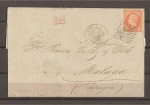 Stamps : Europe : France :  Sobre con sello de Napoleon III.