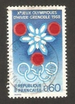 Stamps France -  Olimpiadas de invierno Grenoble 68