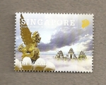 Stamps Asia - Singapore -  Leon alado, isla de Bali