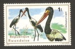 Sellos de Africa - Rwanda -  fauna, jabiru de África