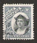 Stamps America - Chile -  COLON NUEVO DISEÑO - SERIE DE PESO BRONCE
