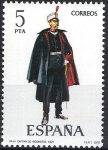 Stamps Spain -  2454 Uniformes. Capitán de Ingenieros, 1921.