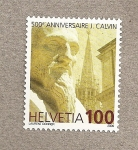 Stamps Switzerland -  500 Aniv de Carlvino reformador religioso