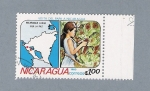 Stamps : America : Nicaragua :  Visita del Papa a Nicaragua