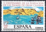 Stamps Spain -  2479 Centenario de la fundación de Las Palmas de Gran Canaria.Mapa antiguo.