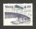 Sellos de Europa - Noruega -  pez, salmón