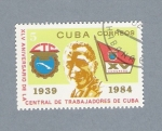 Stamps Cuba -  XLV Aniv. de la Central de trabajadores de Cuba