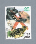 Stamps : America : Cuba :  No! A las peleas de animales
