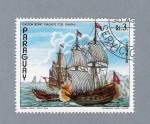 Stamps Paraguay -  Galeon Being atacado por piratas