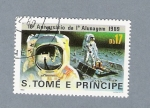 Sellos de Africa - Santo Tom� y Principe -  10º Aniv. da 1a Alunagem 1969