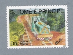 Sellos de Africa - Santo Tom� y Principe -  Serie Trenes