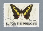 Sellos del Mundo : Africa : Santo_Tom�_y_Principe : Mariposas Hoetera Philocteles