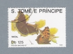 Stamps S�o Tom� and Pr�ncipe -  Mariposas Natal Pavón Inachis IO