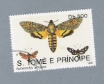 Sellos de Africa - Santo Tom� y Principe -  Mariposas Acherontia Atropos