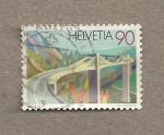 Stamps Switzerland -  Puente Ganter en el puerto del Simplon