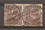 Stamps : Europe : Germany :  Servicio / Con el num 21 en las esquinas superiores.