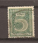 Stamps : Europe : Germany :  Servicio / Con el num 21 en las esquinas superiores.