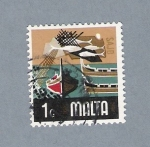 Stamps : Europe : Malta :  Puerto pesquero