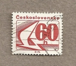 Sellos de Europa - Checoslovaquia -  Ave estilizada