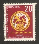 Stamps Germany -   primer spartakiade militar en leipzig, insignia