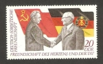 Stamps Germany -  25 anivº de la amistad gemano-sovietica, leonid brejnev y erich honecker