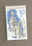 Stamps Czech Republic -  Escultura guerrero
