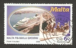 Stamps : Europe : Malta :  embarcación típica y paquebote
