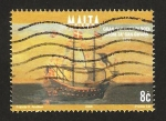 Sellos de Europa - Malta -  naves de la historia de malta, carabela rhodas