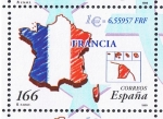 Stamps : Europe : Spain :  Edifil  3638  Paises del Euro.  " Mapa con la bandera de Francia "