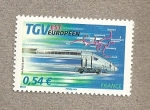 Stamps France -  Tren alta velocidad europeo