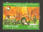 Stamps Vietnam -  50 anivº del ejército de ho chi minh, soldados en la carretera dutante la guerra de Vietnam