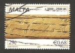Stamps : Europe : Malta :  arqueología, animales grabados