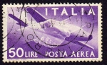 Stamps Italy -  Avion y manos