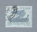 Stamps : Europe : Poland :  Barco a remo