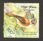 Sellos de Asia - Vietnam -  pájaro, garrulax pectoralis
