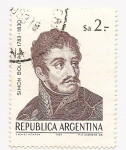 Stamps Argentina -  Simón Bolivar