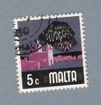 Stamps Malta -  Fuegos atificiales