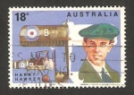 Stamps Australia -  Harry Hawker, aviador